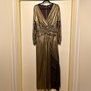 Gold Tadashi Collection Evening Gown